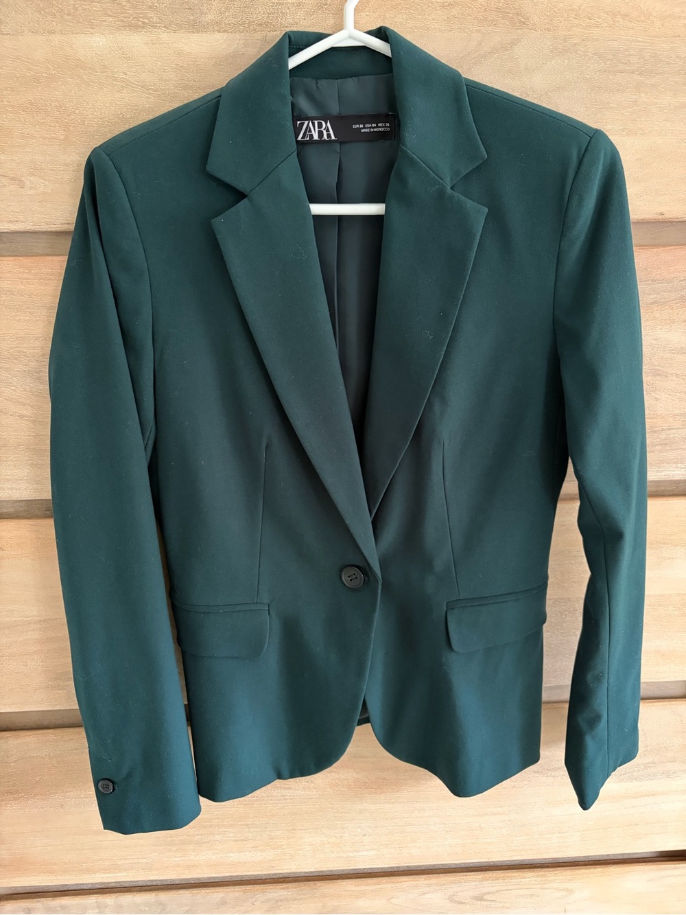 NWOT ZARA Women's Forest Green Single-Button Blazer